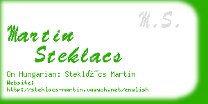 martin steklacs business card